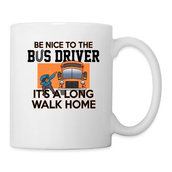 Conducteur de bus conduite d'autobus scolaire en disant - Mug blanc - blanc - Droite