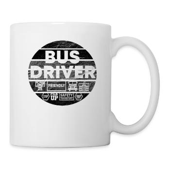 Tee-shirt bus ancien chauffeur - Mug blanc - blanc - Droite