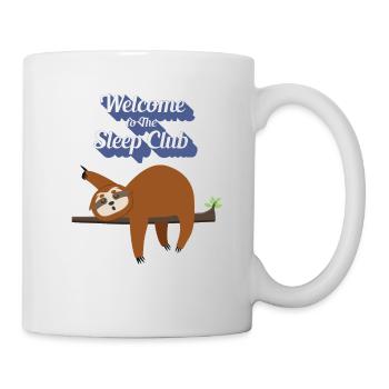 Lustiger, fauler, aber niedlicher Tshirt Design Sleep Club - Tasse - Weiß - Rechts