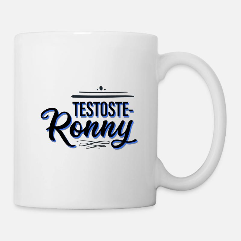 Testoste Ronny - Lustige Vornamen - Tasse - Weiß