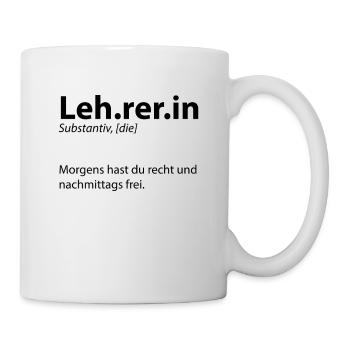 Lehrerin Ferien T-Shirt Urlaub Vortrag Geschenk - Tasse - Weiß - Rechts