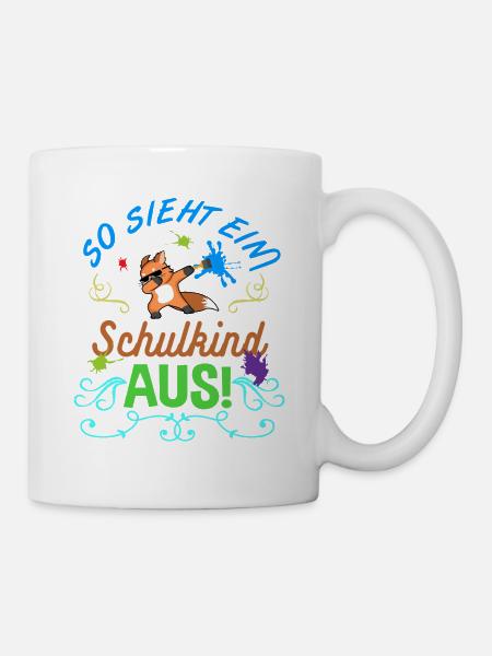 Schulkind Dabbing Fuchs Einschulung 1. Klasse - Tasse - Weiß