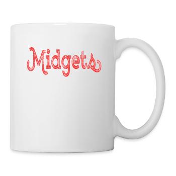 "Midget Can Kiss My Ass" Funny and naughty tee - Mug - white - Right