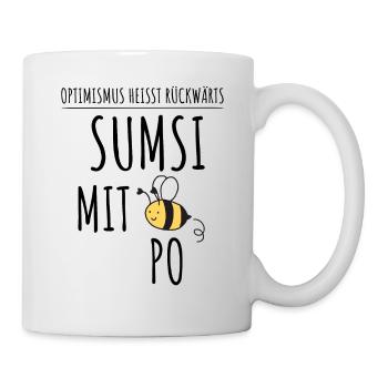 SUMSI WITH PO | Funny saying bee optimism - Mug - white - Right