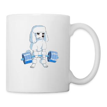 Cadeau d'haltérophilie gymnase soulevé de terre caniche - Mug blanc - blanc - Droite