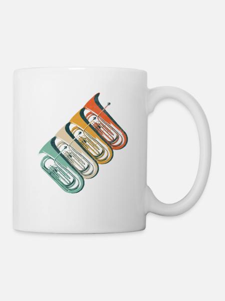 Retro Tuba Spieler Geschenk Vintage Geschenkidee - Tasse - Weiß