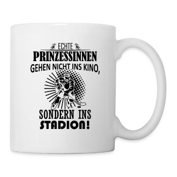 Real princesses go to the ice hockey stadium - Mug - white - Right