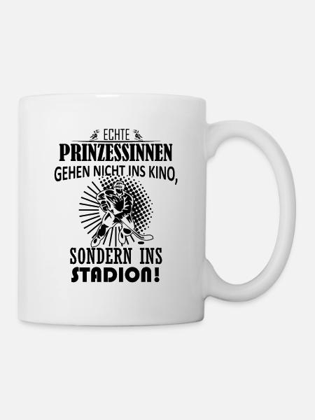 Echte prinzessinnen gehen ins stadion eishockey - Tasse - Weiß