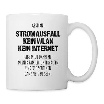 WLAN INTERNET Lustiger Spruch Geschenkidee Familie - Tasse - Weiß - Rechts