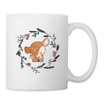 Little cute fawn flowers design - Mug - white - Right