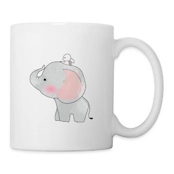 Elephant bunny friendship design - Mug - white - Right