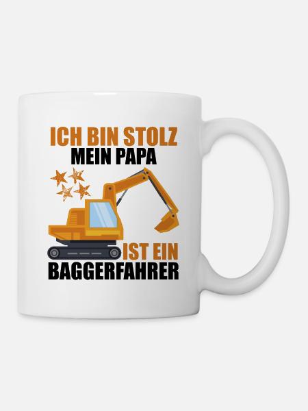Bagger Shirt Baggerfahrer Shirt Bagger Geschenke - Tasse - Weiß