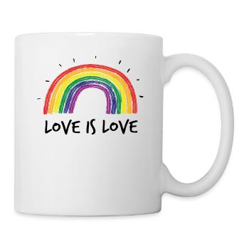 Liebe ist Liebe Gay Pride Regenbogen - Tasse - Weiß - Rechts