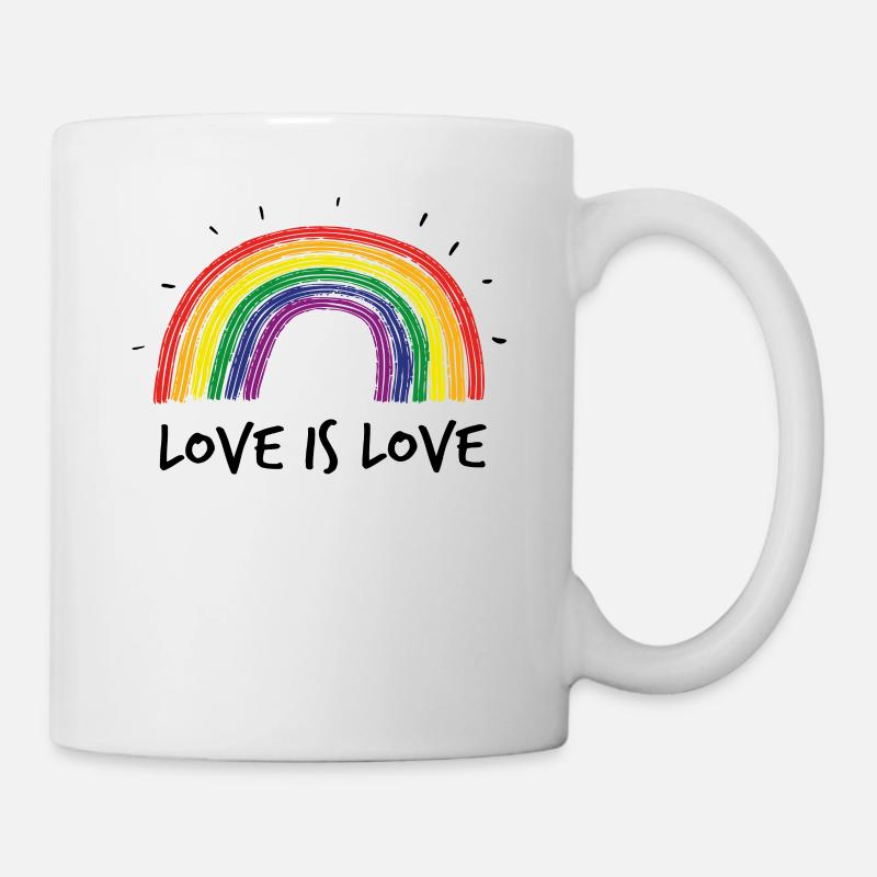 Liebe ist Liebe Gay Pride Regenbogen - Tasse - Weiß