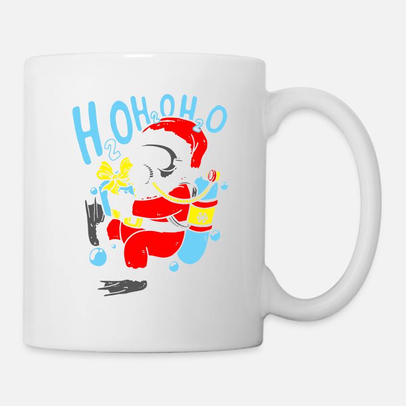 Diving Santa Christmas Dive Scuba Diver - Mug - white
