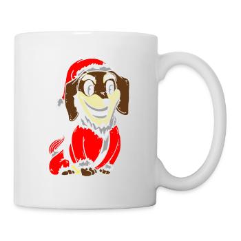 Cadeau de chiot costume de Noël teckel - Mug blanc - blanc - Droite
