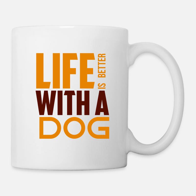 Leben mit Hund - Tasse - Weiß