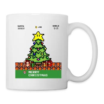 Merry Christmas pixel gambling gaming gamer - Mug - white - Right