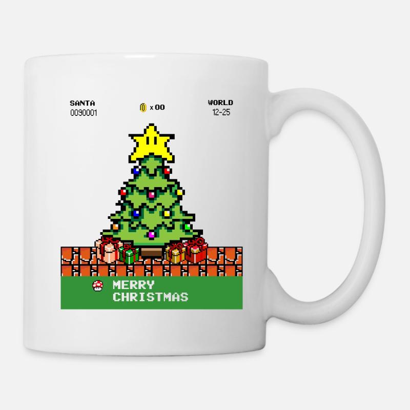 Merry Christmas pixel gambling gaming gamer - Mug - white