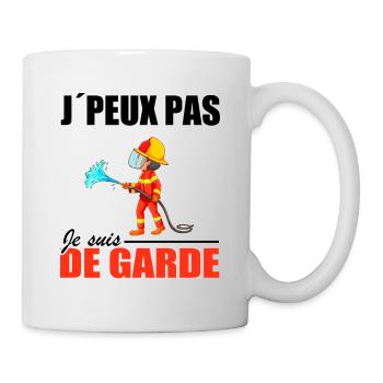 Pompier Shirt • Je suis de garde • Pompier Cadeau - Mug blanc - blanc - Droite