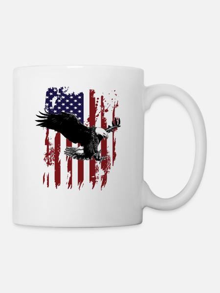 Eagle amerikanische Flagge - Tasse - Weiß