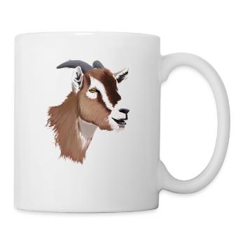 Ziegenkopf - Tasse - Weiß - Rechts