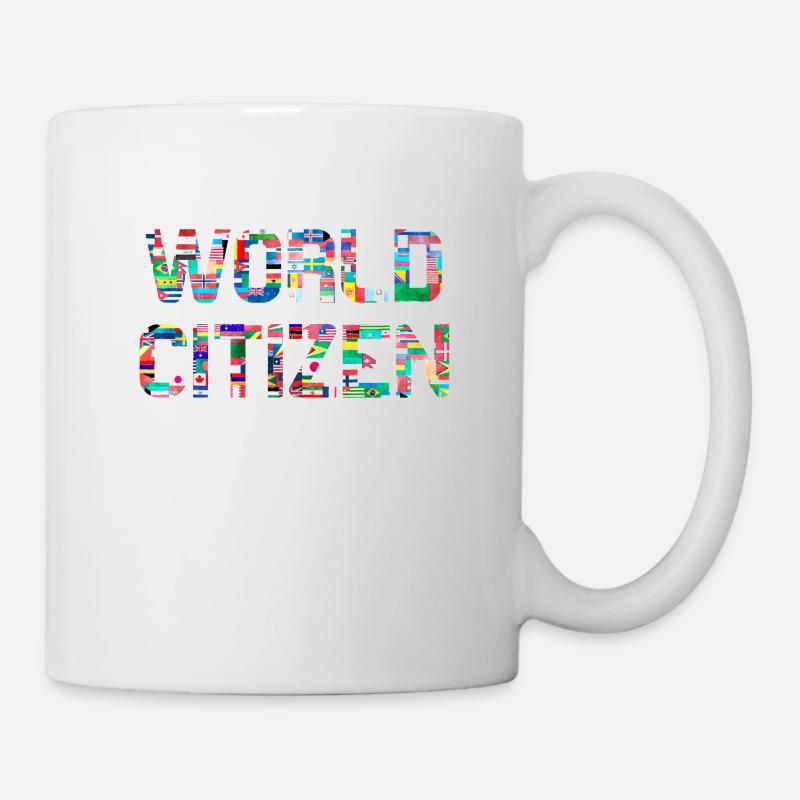 Citoyen du Monde (Drapeaux / Citoyens) avec drapeaux - Mug blanc - blanc