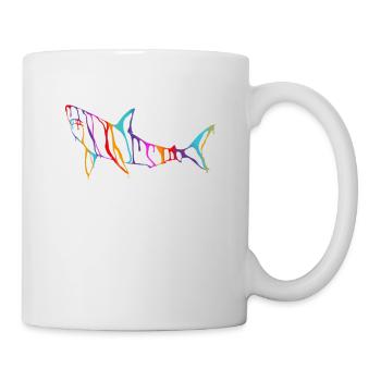 Flux de couleur requin - Mug blanc - blanc - Droite