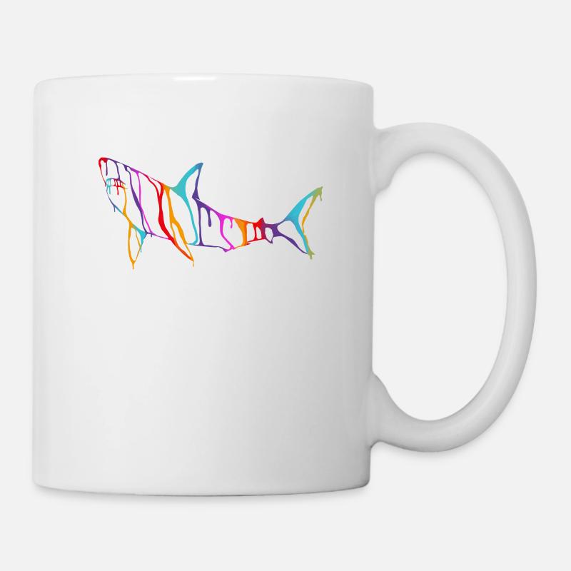 Farbfluss Hai - Tasse - Weiß