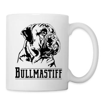 BULLMASTIFF Hunde Hundeportrait Wilsigns - Tasse - Weiß - Rechts