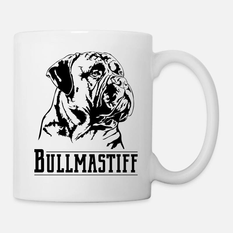 BULLMASTIFF Hunde Hundeportrait Wilsigns - Tasse - Weiß