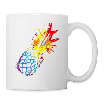 Buntes Ananas - Tasse - Weiß - Rechts