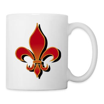 Rotes Lilien Symbol Schatten - Tasse - Weiß - Rechts