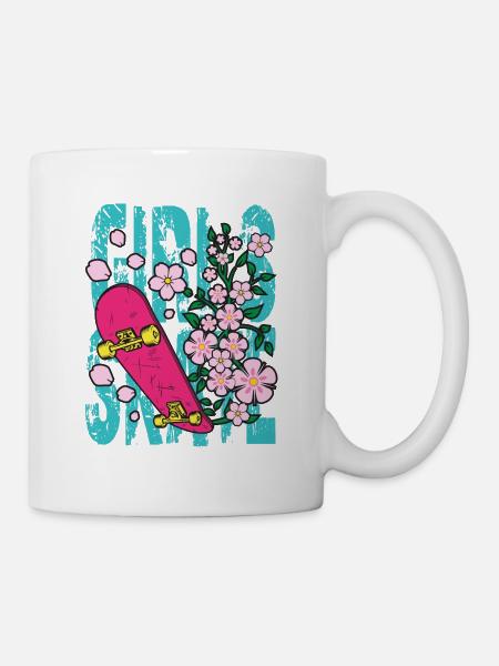 Girls Skate Skatboard Girl Funny Gift - Mug - white