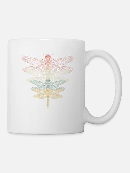 Retro Libelle - Tasse - Weiß