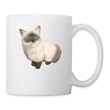 Ragdoll Katze - Tasse - Weiß - Rechts