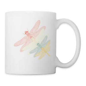 Libellule rétro - Mug blanc - blanc - Droite