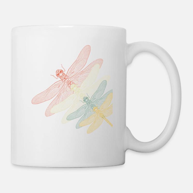 Retro Libelle - Tasse - Weiß