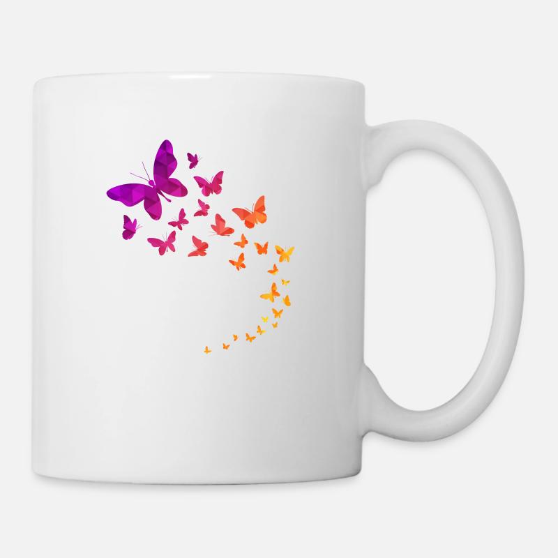 Schmetterlinge geometrisch - Tasse - Weiß