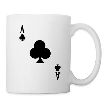 Blackjack cross ace t-shirt cards poker money bad luck - Mug - white - Right