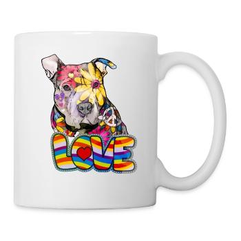 Pitbull - Peace Love and Pitbulls - Mug - white - Right