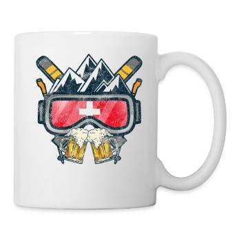 Après-ski t-shirt suisse bière alcool sport montagne - Mug blanc - blanc - Droite