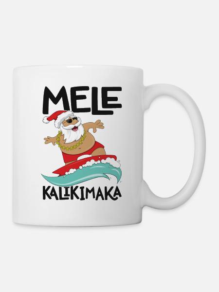 Mele Kalikimaka Hawaiian Christmas Hawaii Surfen - Tasse - Weiß