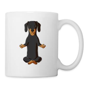 Meditation Dackel - Tasse - Weiß - Rechts
