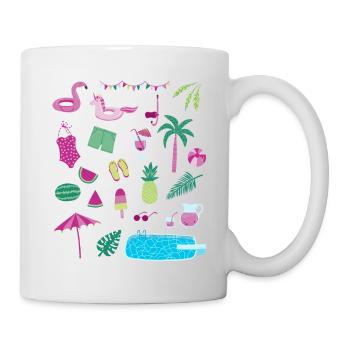 Pool Party - Tasse - Weiß - Rechts