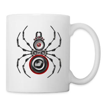Techno Hirschkäfer Insekten Bass Lautsprecher - Tasse - Weiß - Rechts
