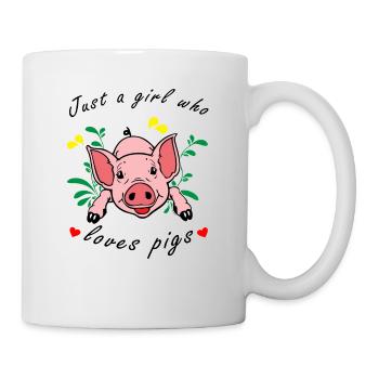 Nur ein Mädchen dass Schweine liebt Schwein Spruch - Tasse - Weiß - Rechts