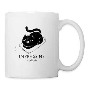 Frechte Katzen Lustig Cool Schwarzer Kater Präsent - Tasse - Weiß - Rechts