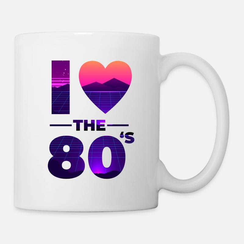 I Love The 80s Love Vintage Heart Gift - Mug - white