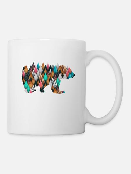 Bear Wilderness Geometric Triangles - Mug - white